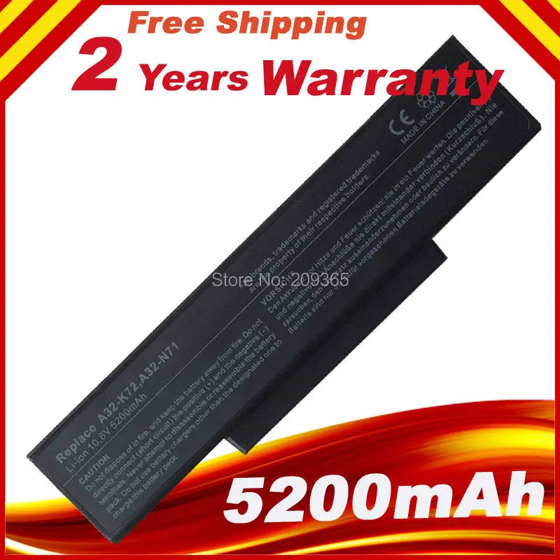Аккумулятор для ноутбука 6cell для ASUS A32-K72 N71 N71J N71JA N71JQ N71JV N71V N71VG A32-N71