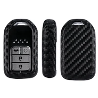 carbon fiber silicone rubber car remote key fob cover case for honda 2016 2017 crv pilot accord civic fit freed keyless