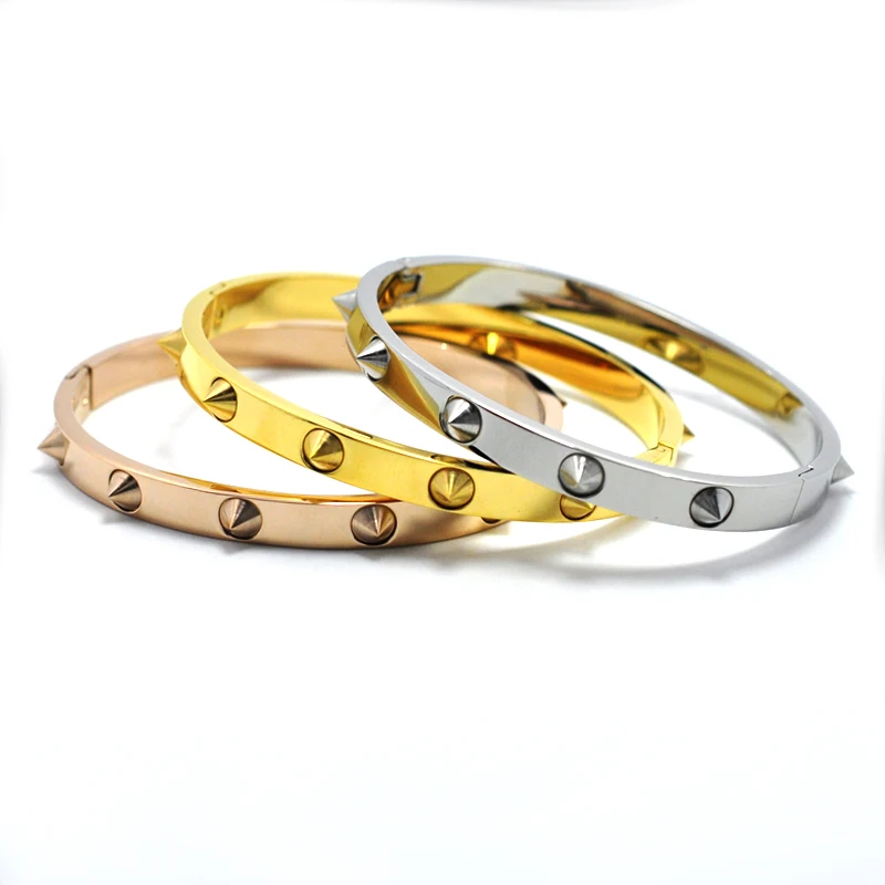 FYSARA титановые стальные шипы для ногтей браслеты женщин с галстуком браслет