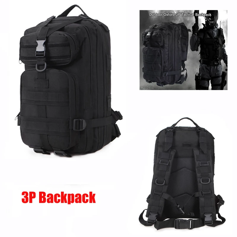 

3P Military Army Men's Tactical Backpack Nylon Outdoor Camping Hiking Sports Bag For Climbing Traveling Hunting Trekking Cycling