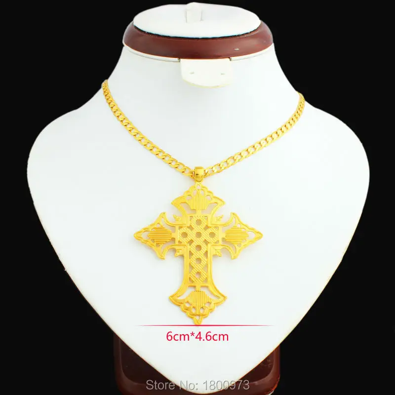 Два дизайн новый модный Эфиопии Иисус крест кулон с покрытыем цвета чистого 24