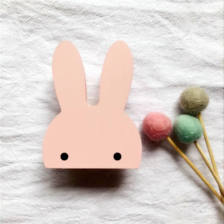 1 шт. настенные крючки в форме кроликов декоративный деревянный крючок для ключей