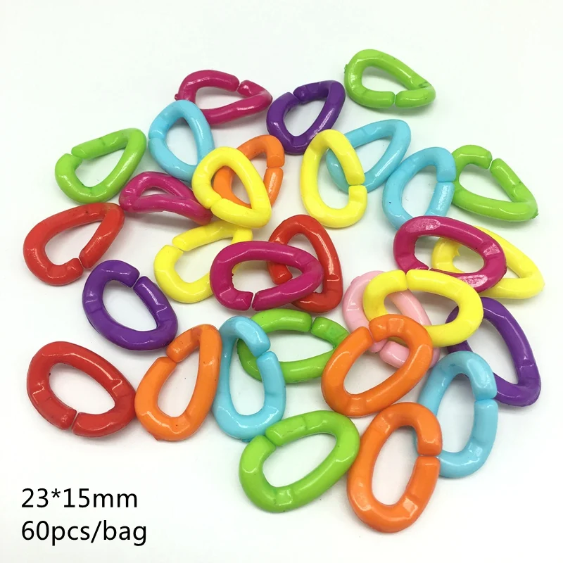 

Meideheng Acrylic Solid Bright colors Key buckle beads Fit Jewelry Handmade DIY Craft earrings Accessories 23*15mm 60pcs/bag