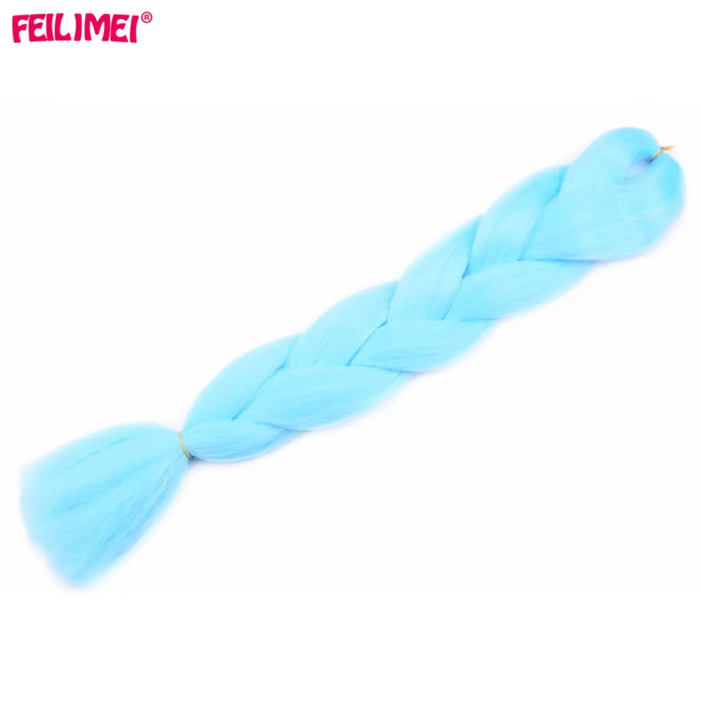 #3 Feilimei Ombre Jumbo плетеные волосы для наращивания, синтетические термостойкие цветные вязаные косички, пряди для волос для женщин - Цвет: #3