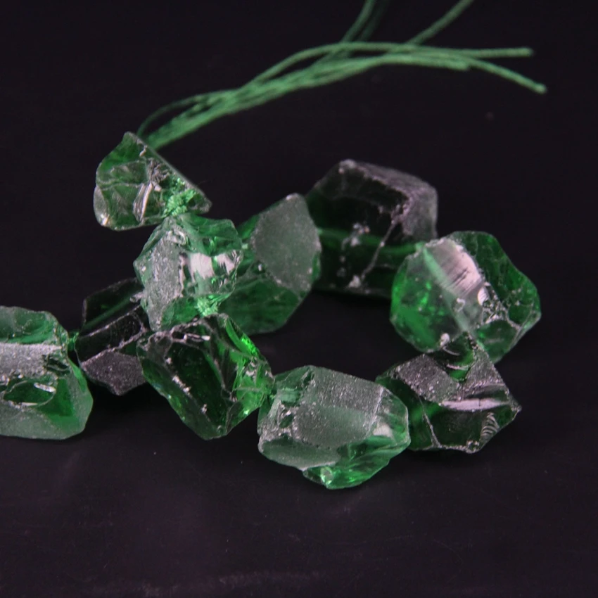 Натуральный зеленый кристаллический самородок 15 5 &quot/нитка необработанные