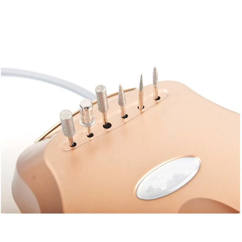 Профессиональная светло-Золотая электрическая для маникюра ногтей дрель-ручка