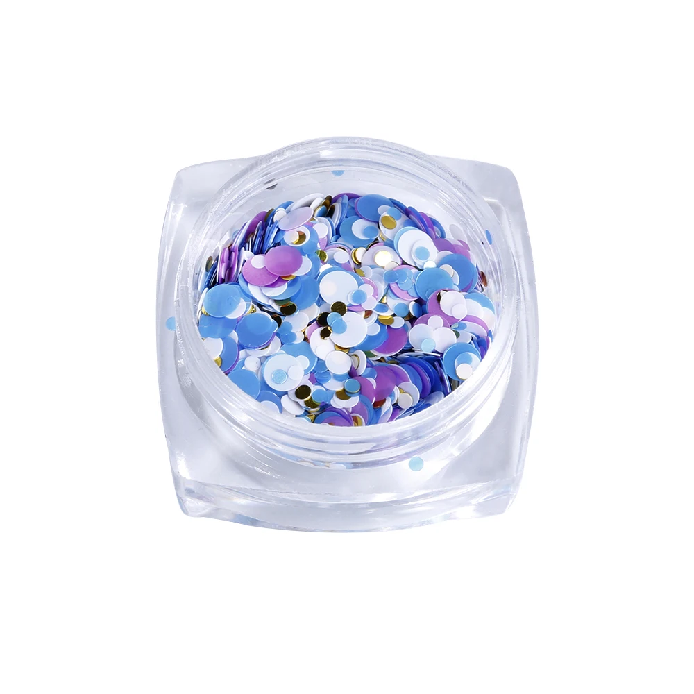 12Jar/набор микс Размер лак для ногтей блестки цветные круглые формы Nailart блестящие