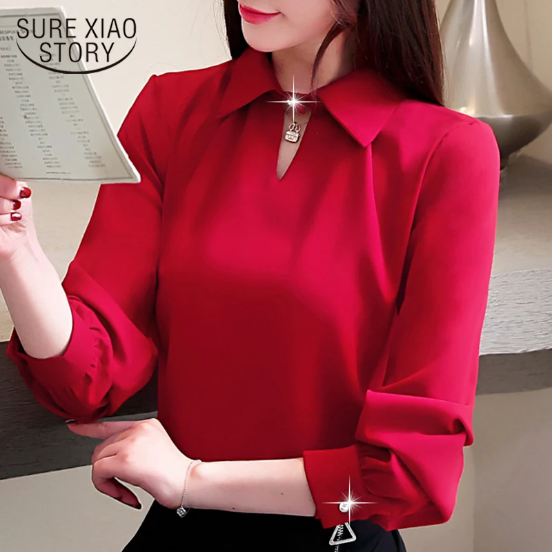 Модные женские топы и блузки шифоновая блузка рубашка Офисная Рабочая одежда