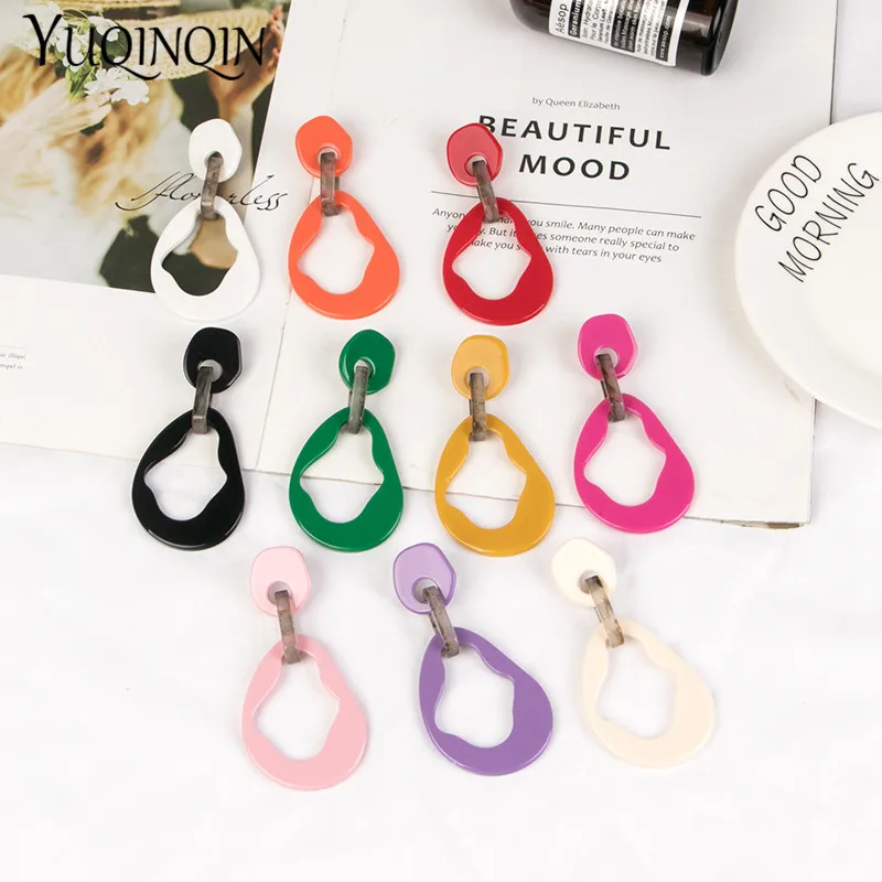 

Vintage Big Long Geometric Red Resin Drop Earrings for Women Fashion Jewelry Dangle Acrylic Large Earring for Girl Party Brincos