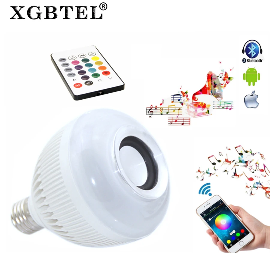 Умная Беспроводная лампа E27 с Bluetooth динамиком диммисветодиодный LED дистанционным