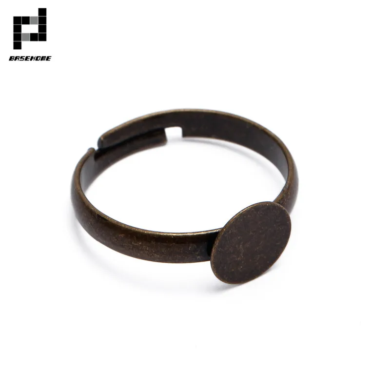 BASEHOME 20pcs/lot Adjustable Ring Settings 6/8/10mm Round Blank Base Trays Bezel for Cabochon Cameo DIY Fashion Rings | Украшения и