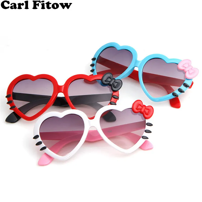 2023 Fashion Summer Cartoon Cute Heart Bow Cat Sunglasses Glasses Eyeglasses Eyeware For Kids Girls Boys Child