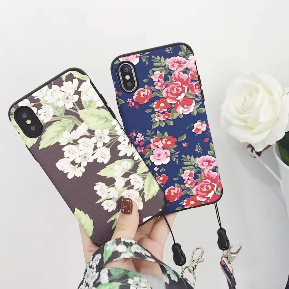 ZMASI Florals чехол для телефона iPhone 7 8 6 6s плюс шелковая текстура Shell сумка х задняя