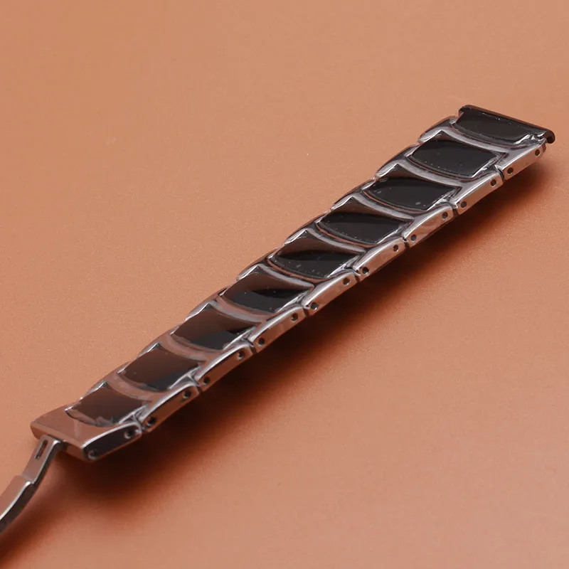 Ремешок керамический для наручных часов однотонный Серебристый браслет из