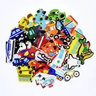 50 шт., Мультяшные транспортные средства, цветы, животные, фрукты, овощи, единорог, кошка, обувь, очаровательные, подходят для засорениянапульсники, вечерние, подарок на Новый год
