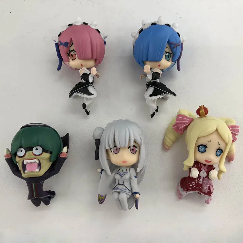 Re: жизнь в другом мире от Zero 5 шт./компл. мини фигурки 1/16 весы Ram Rem Emilia Beatrice ПВХ