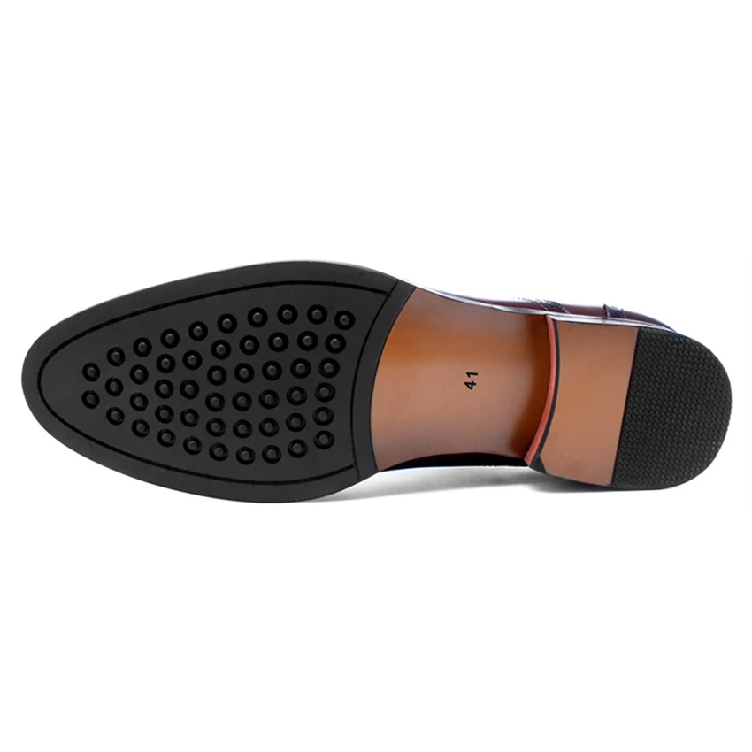 

Luxury Brand Genuine Cow Leather Formal Dress Man Wedding Party Shoes Pointed Toe Handmade Men's Medallion Office Oxfords SK176