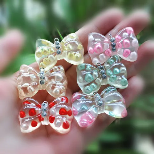 Милые Подвески из смолы ожерелье с бантом подвеска для DIY ожерелий/браслета |