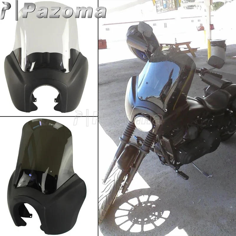 Дым мотоцикл на заказ передняя фара обтекатель лобовое стекло для Harley Dyna Street/Fat Bob Low Rider FXR FXDXT 2006