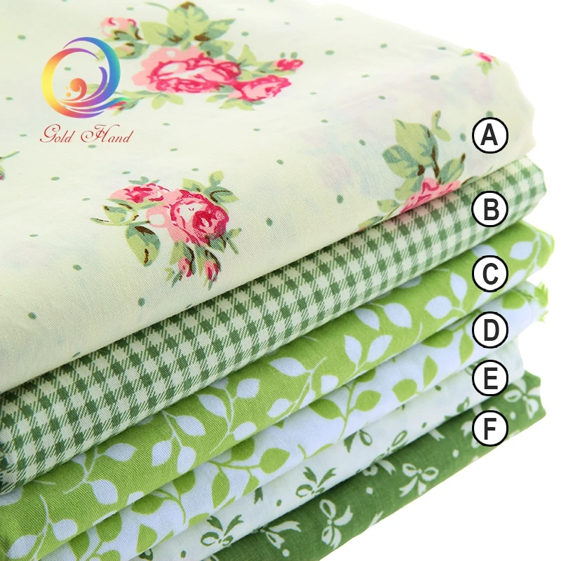 Haisen зеленый принт саржевая хлопковая ткань для шитья детское постельные