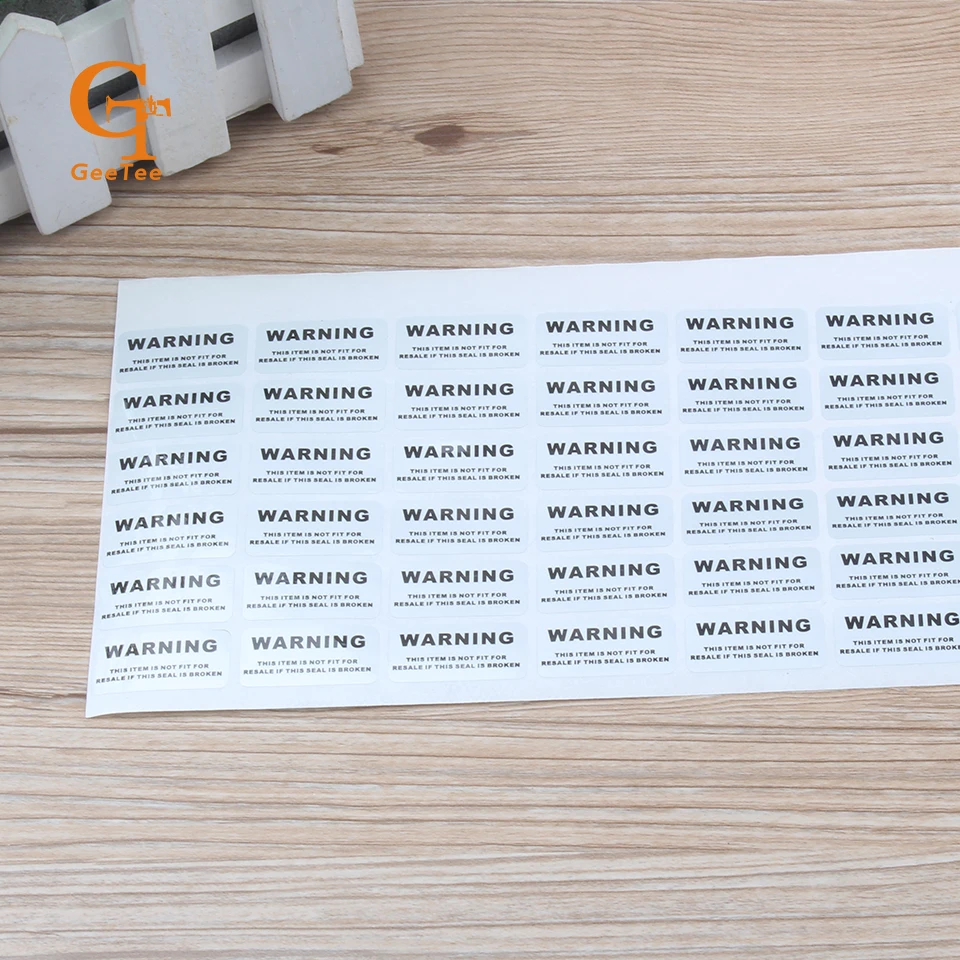 Одноразовые матовые серебряные предупреждающие наклейки Void при удалении