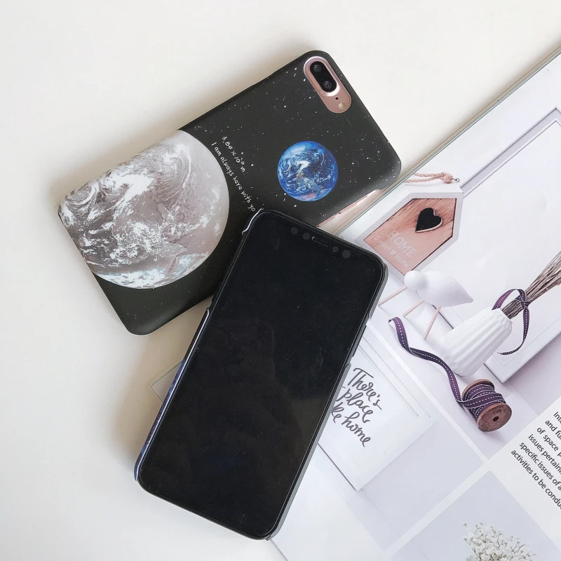 Для iphone XS MAX случае мода Земля и Луна назад чехол для X XR защиты телефона 6 6S 7 8 плюс |