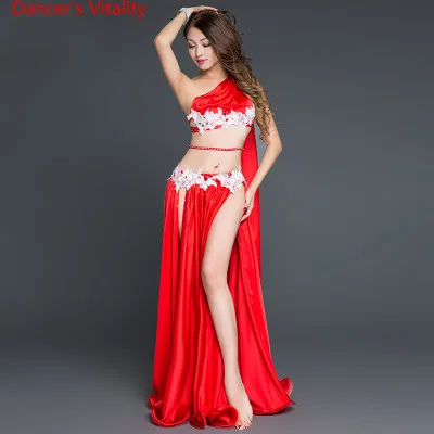 Красный Новое Прибытие Танец Живота Длинная Юбка Набор Sexy Dancer Практика Костюм Набор Фиолетовый Белый Красный - Цвет: Красный