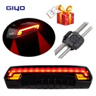 GIYO Беспроводной удаленного Contoller задний фонарь для велосипеда с возможностью светильник два желтый поворотах лампа зарядка через USB Водонепроницаемый IPX4 лазерный Безопасность велосипед светильник