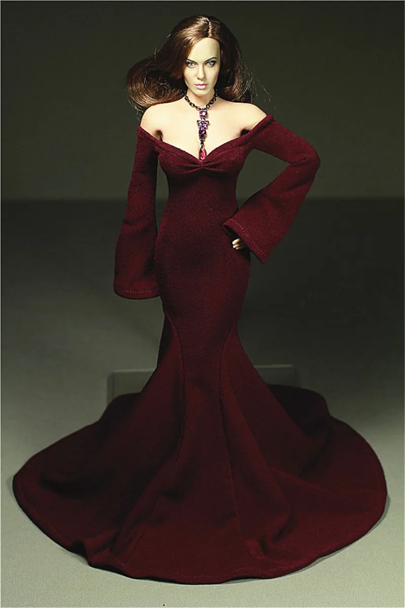 Коллекция 1/6 длинная юбка в масштабе кровавой розы с двойным рукавом платье для