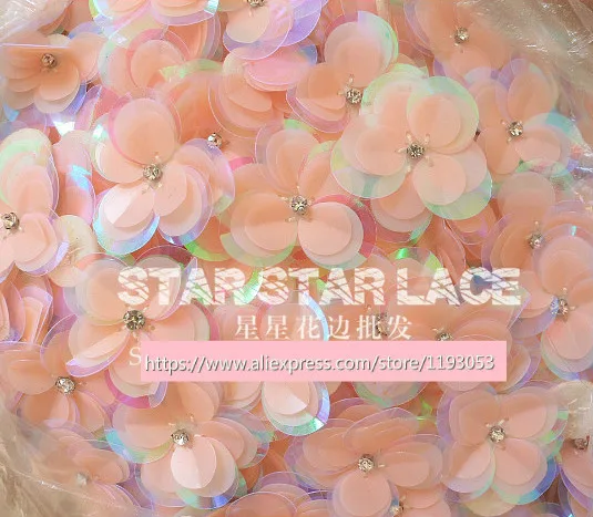 10 шт./лот вышивка пайеток ручная бисером Цветочная кружевная нашивка сделай сам