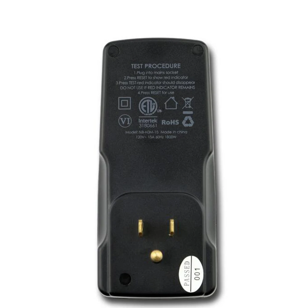15A 120 В 2 Шпильки США plug gfci защита от утечки Детская Безопасность Мини rcd гнездо