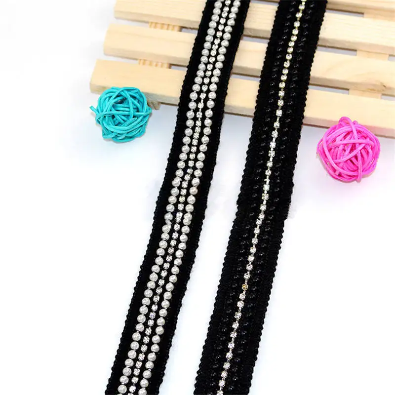 DoreenBeads чёрный искусственный жемчуг лента кружево бисер стразы платье юбка сумки