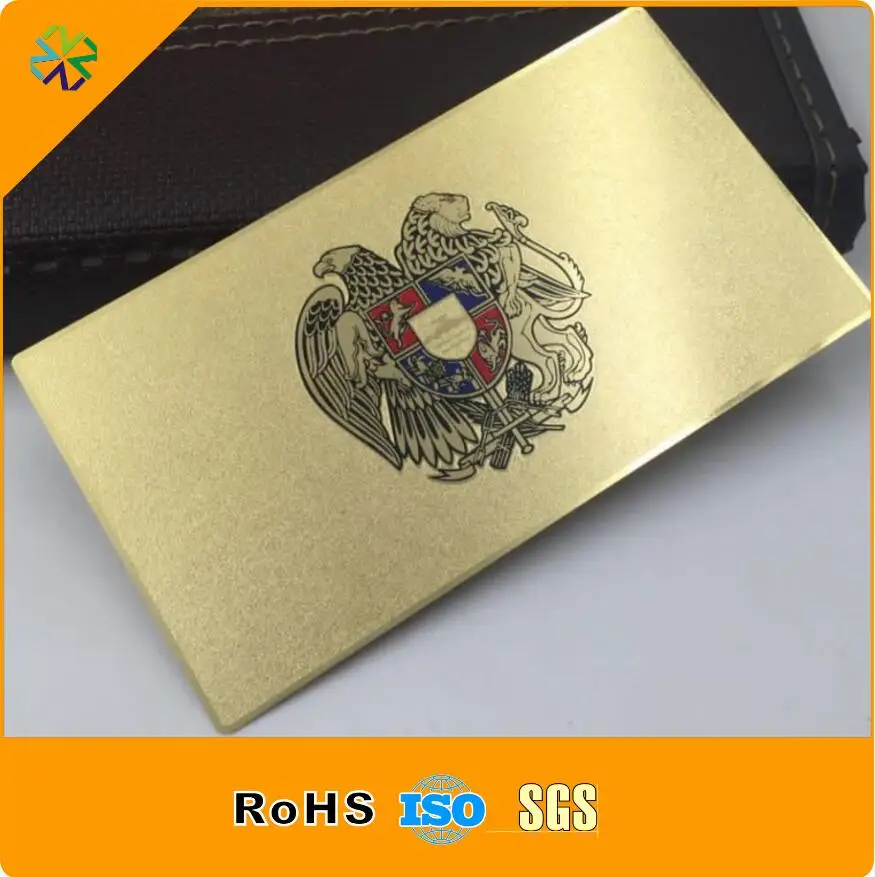 Factory wholesale high quality customized logo gold metal business card