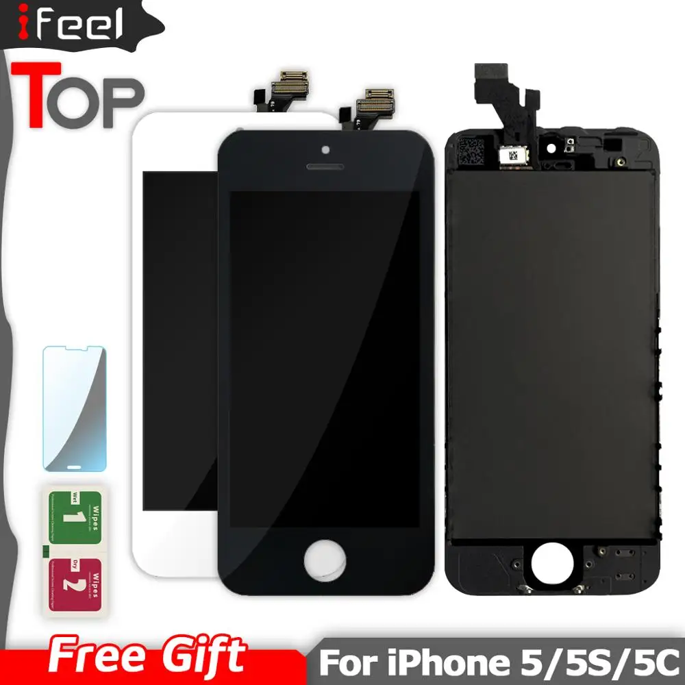 AAA + качественный ЖК дисплей для iPhone 5 5S 5C SE 5SE сенсорный экран в сборе Бесплатная
