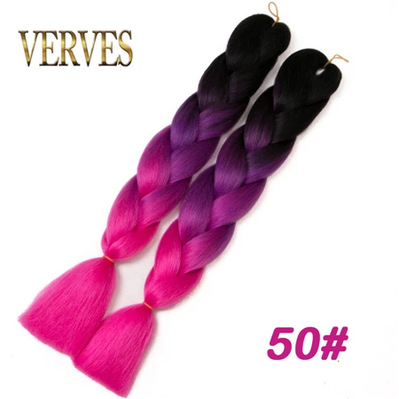 M1b/27# VERVES 5 шт./лот синтетические двухцветные высокотемпературные волокна Омбре плетение волос 24 дюймов Крупногабаритные косички для наращивания волос - Цвет: M1b/27#