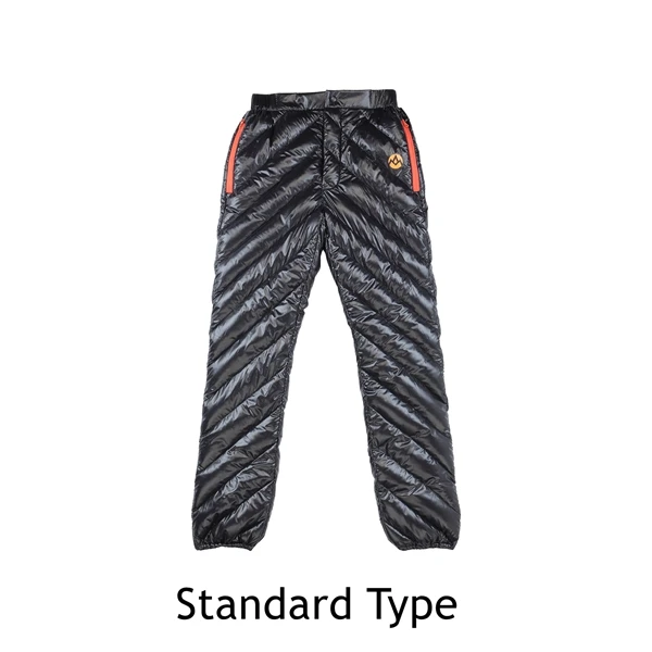 black standar AEGISMAX Unisex 95% White Goose Down Pants Outdoor Climbing Waterproof Warm Pants Camping Goose Down Trousers 800FP gray black - Цвет: black standar