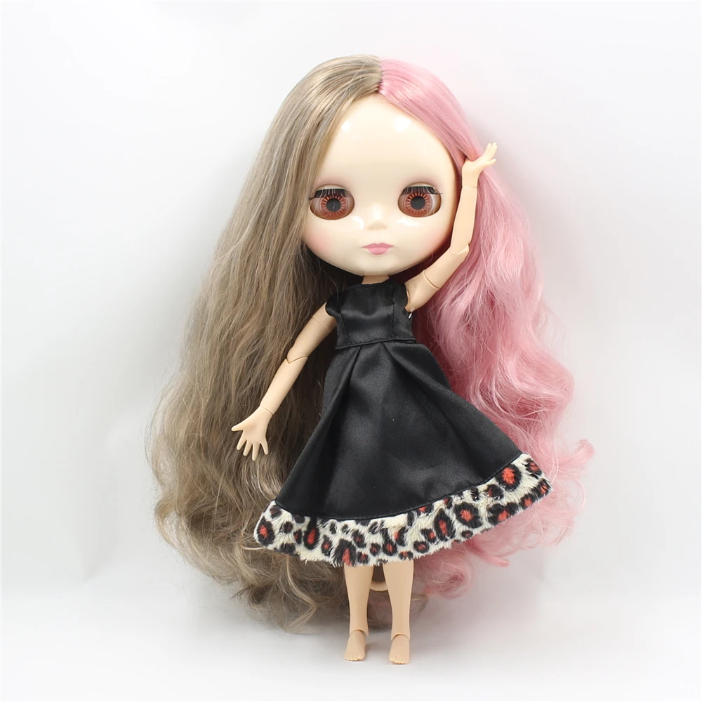 Кукла Blyth ICY DBS без челки Розовые Смешанные светильник коричневые волосы с