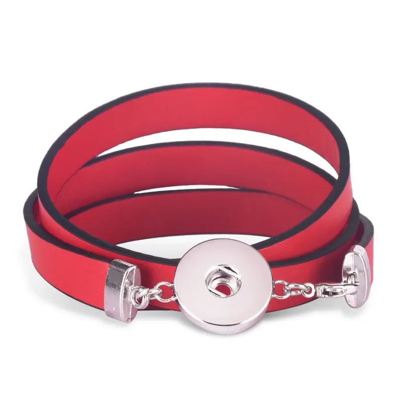 Женские браслеты с кожаными кнопками браслет подвеской для 18 мм аксессуары