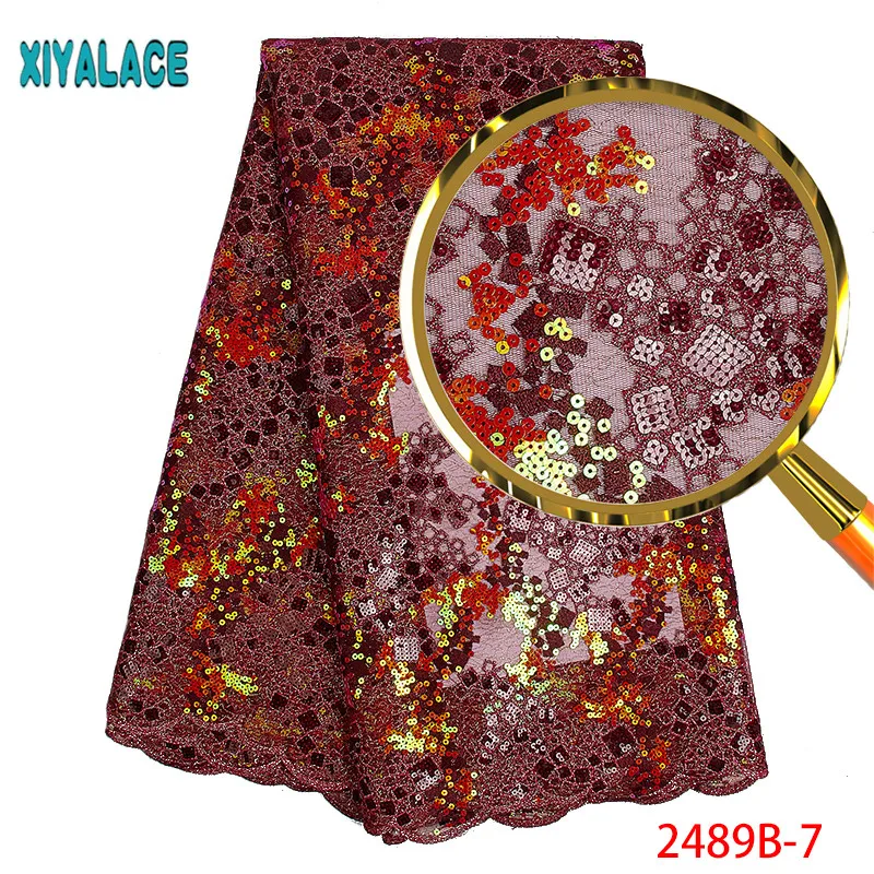 Африканская органза кружевная ткань Блестки Кружева embdroidery Высокое качество африканская французская кружевная ткань для африканской свадьбы PGC2489B-1