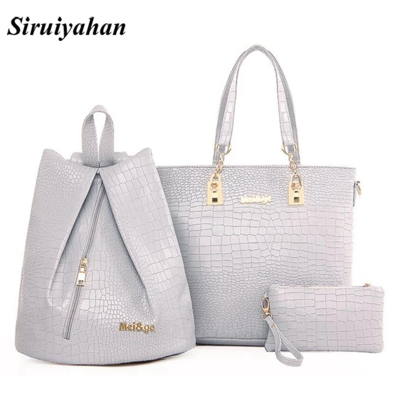 3 шт. женские сумки из ПУ кожи женская сумка на плечо Женская Повседневная Сумка