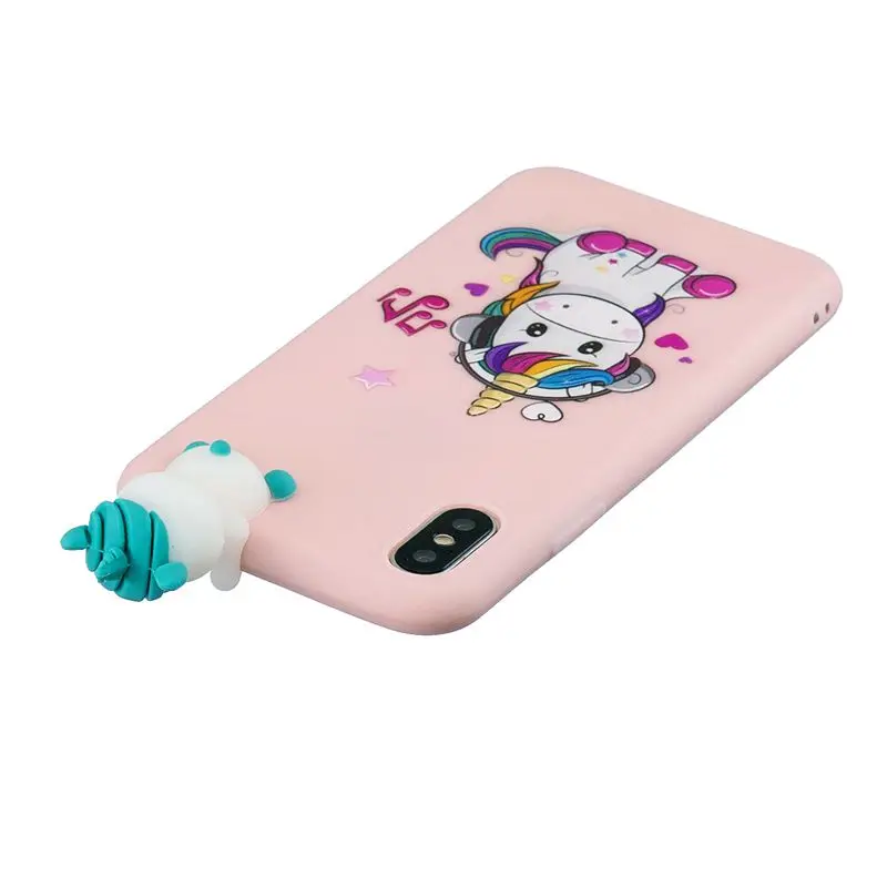 3D Kawaii Case for Coque iPhone XR 5 5S SE Etui Soft Silicone Cover on Funda 6 6S 7 8 Plus X XS Max |