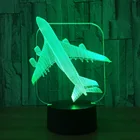 Крутая игрушка, модель 3D самолета, военный самолет, креативный Ночной светильник, настольная лампа с сенсорным управлением, светильник с иллюзисветодиодный, прикроватная лампа, бесплатная доставка