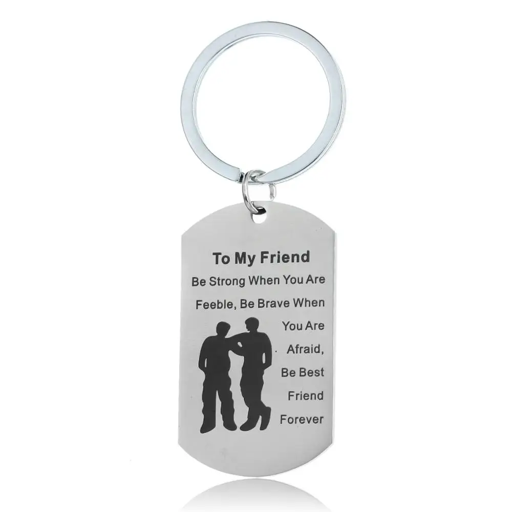 12PC Wholesale To My Friend Be Stong When You Are Feeble Keychain Beat Friends Friendship Gifts Key Ring Charm Keyring Jewelry | Украшения