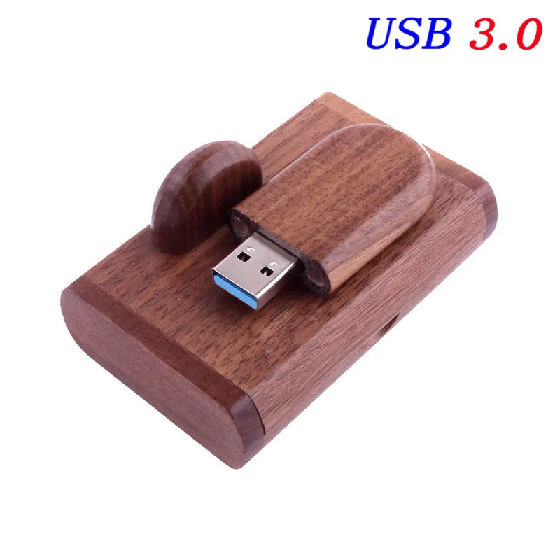 walnut JASTER флеш-накопитель USB 3,0 орех овальная Флешка 8 ГБ 16 ГБ 32 ГБ 64 Гб подарочная ручка-накопитель с деревянной коробкой печать логотипа - Цвет: walnut