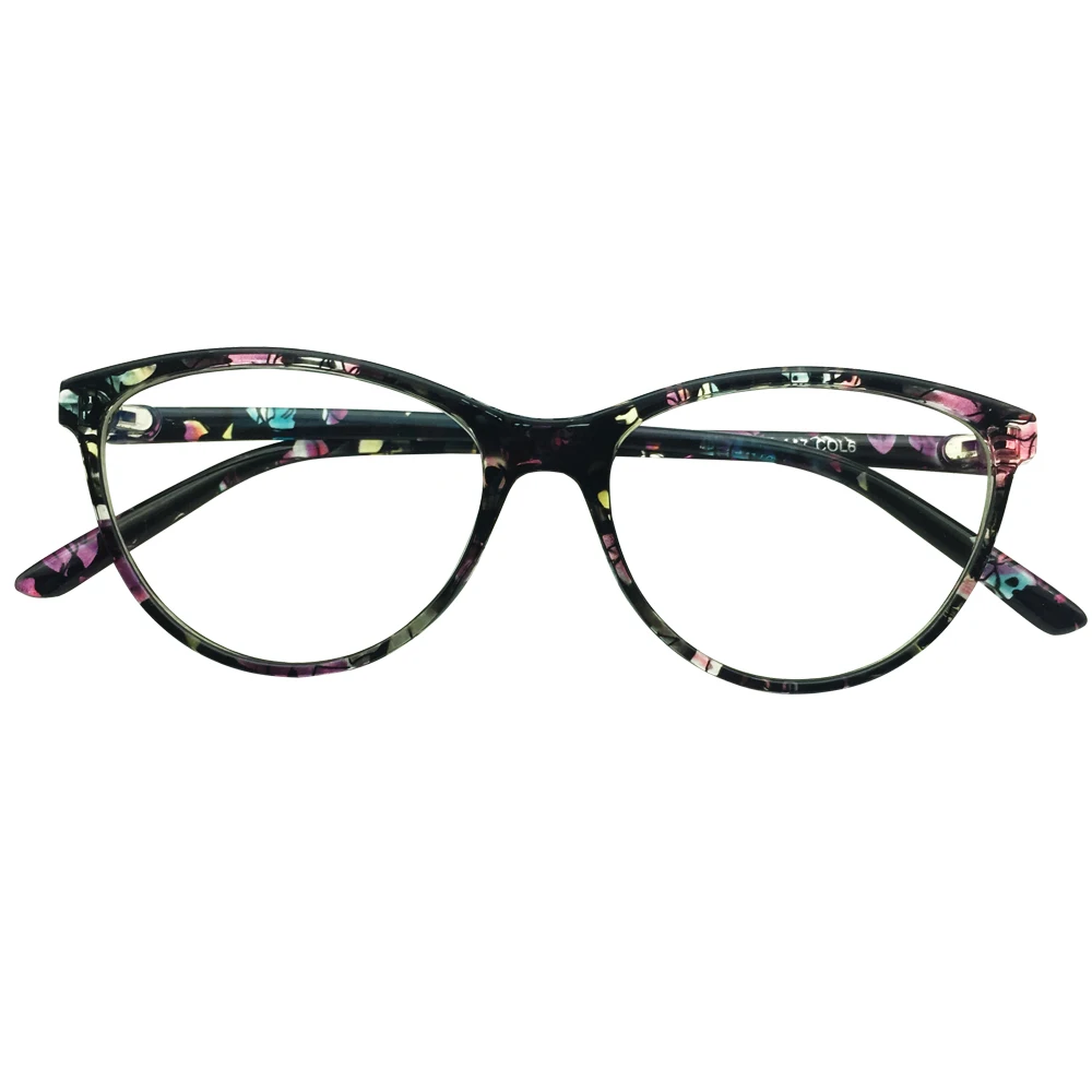 Дамы Cateye близорукие очки женские Cat Eye Цветочные разноцветные кадры Gafas