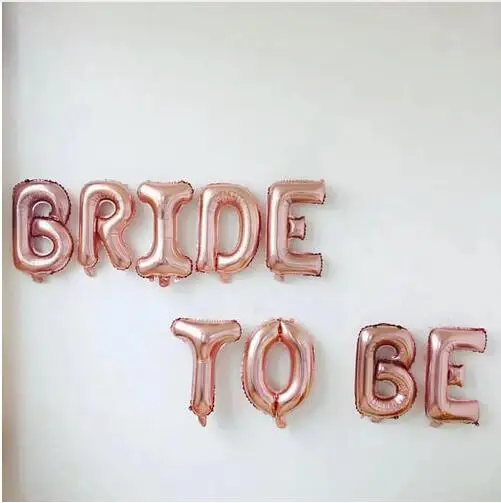 16 дюймов из розового золота, с надписью "Bride to с буквой B Фольга воздушных шаров в форме сердца воздушные шары курица вечерние декор, Свадебный декор, принадлежности для вечеринки-девичника globals