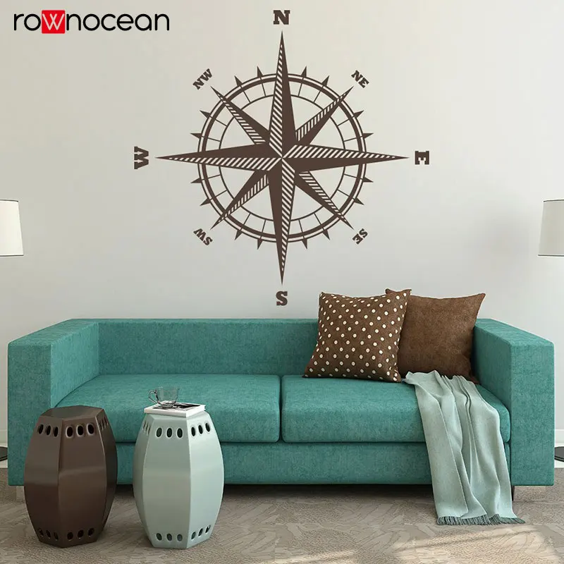 

Compass Rose The Sailor Vinyl Decal For Walls North South East West Compass Vinyl Wall Sticker Nautical Theme Decor 3029