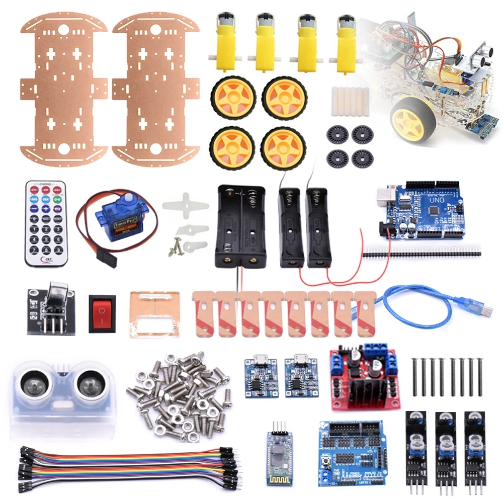 DIY Мини умный робот автомобиль 4WD обучения стартовый набор для Arduino образования