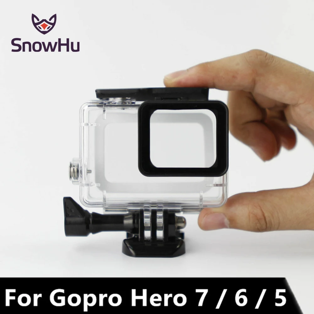 Водонепроницаемый чехол SnowHu 45m для камеры Gopro Hero 7 Black Edition с базовым креплением