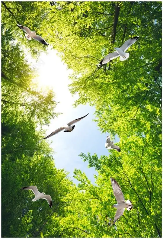 Пользовательские фото обои 3d потолочные фрески красивое голубое небо белые